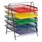 Mind Reader 5-Tier Paper Tray Organizer with Multicolor Trays, Classroom File Organizer for Teachers, Metal Mesh, Assorted Colors